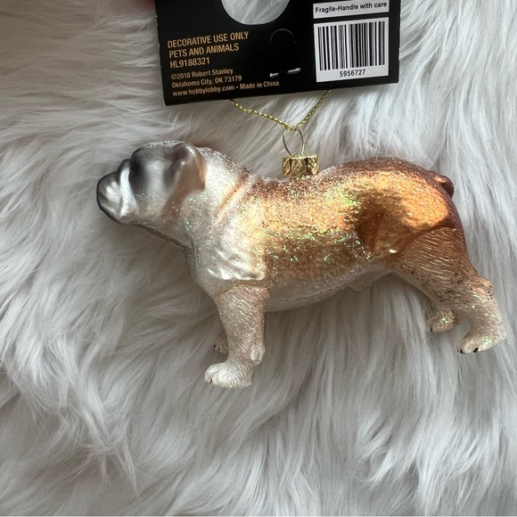 Robert Stanley English bulldog Blown Glass Christmas tree Ornament - Picture 3 of 4
